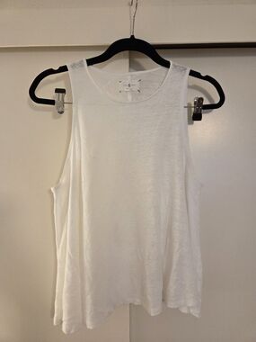 Lou & Grey, Med, White Linen Swing Tank